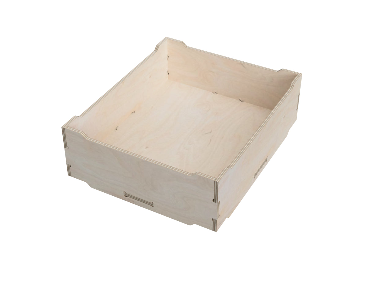 Simple storage box Free DXF file CNC-ready design showing joints and assembly features