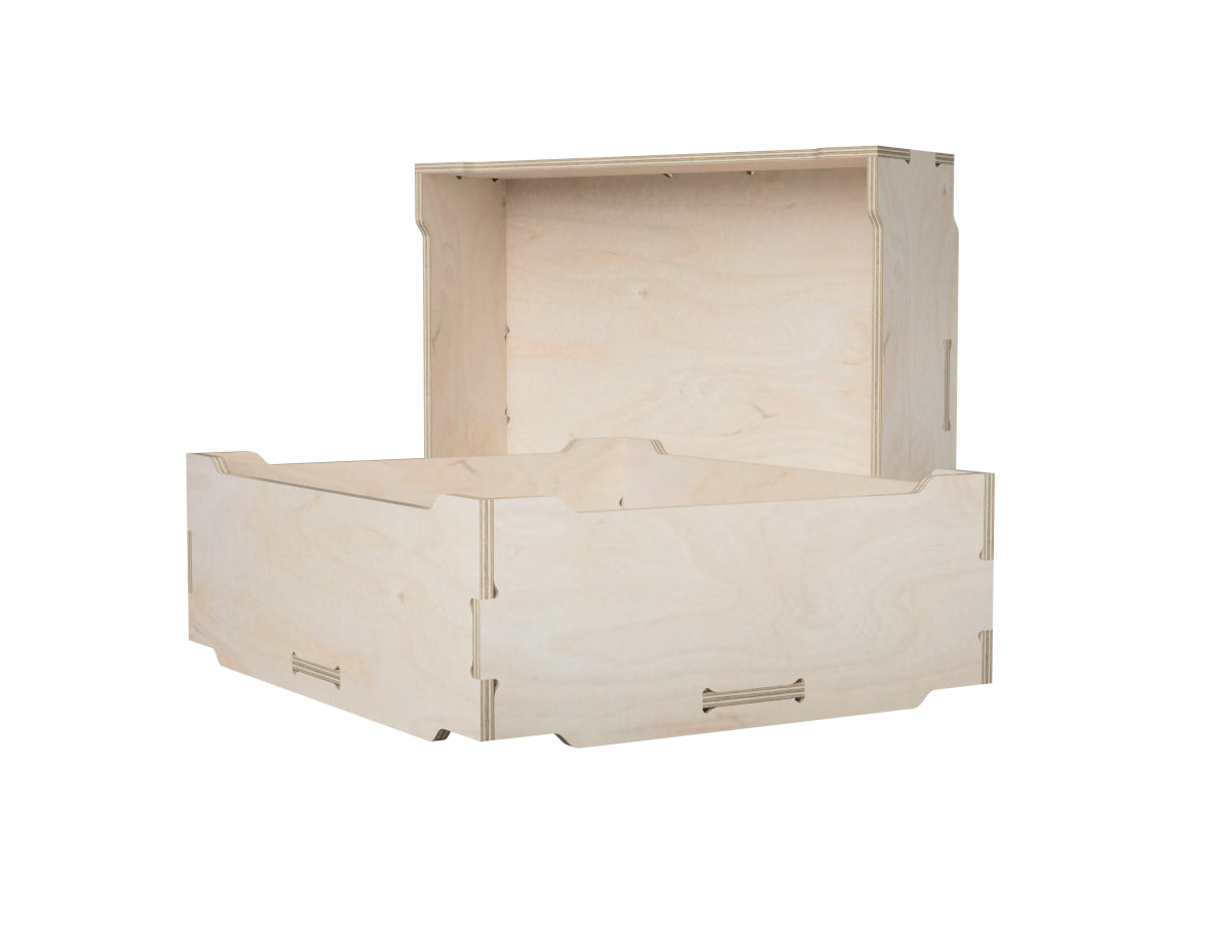Rendered view of simple storage box free dxf file layout from DXF file