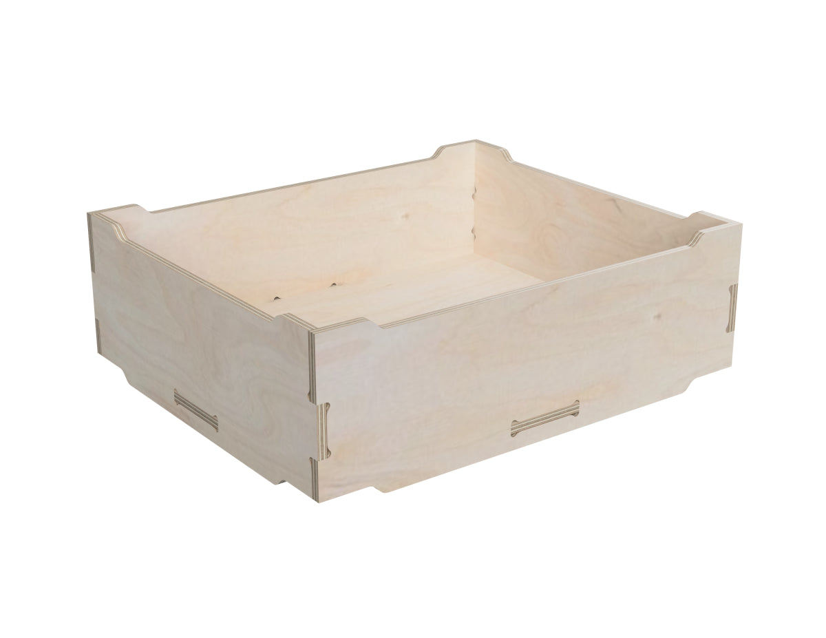 Simple storage box Free DXF file DXF file rendered from angled view for CNC cutting