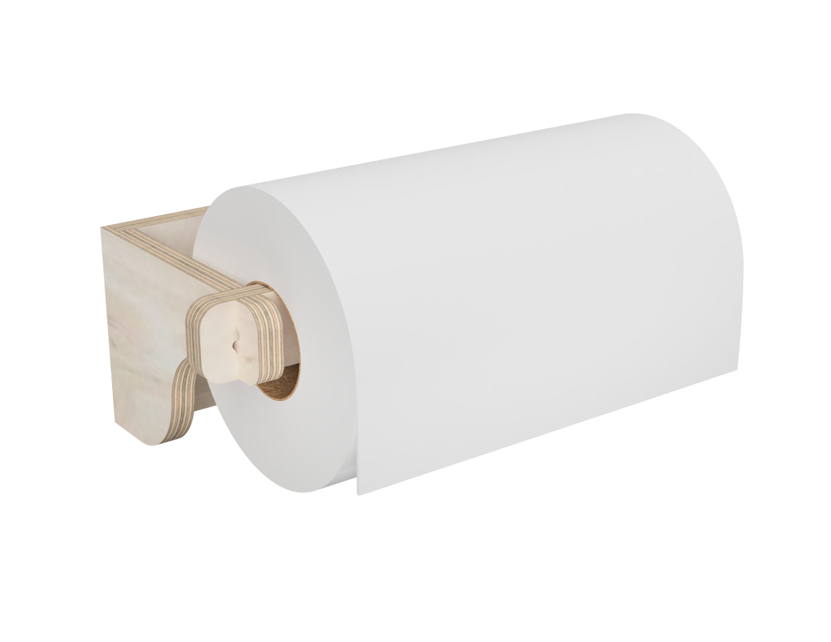 Rendered view of simple wall paper towel holder layout from DXF file