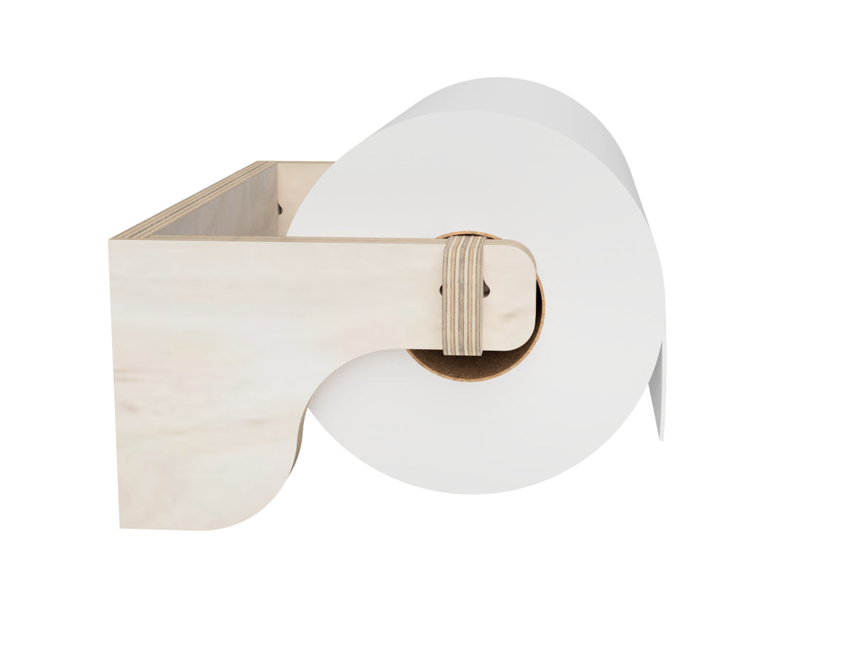 Simple Wall Paper Towel Holder CNC-ready design showing joints and assembly features