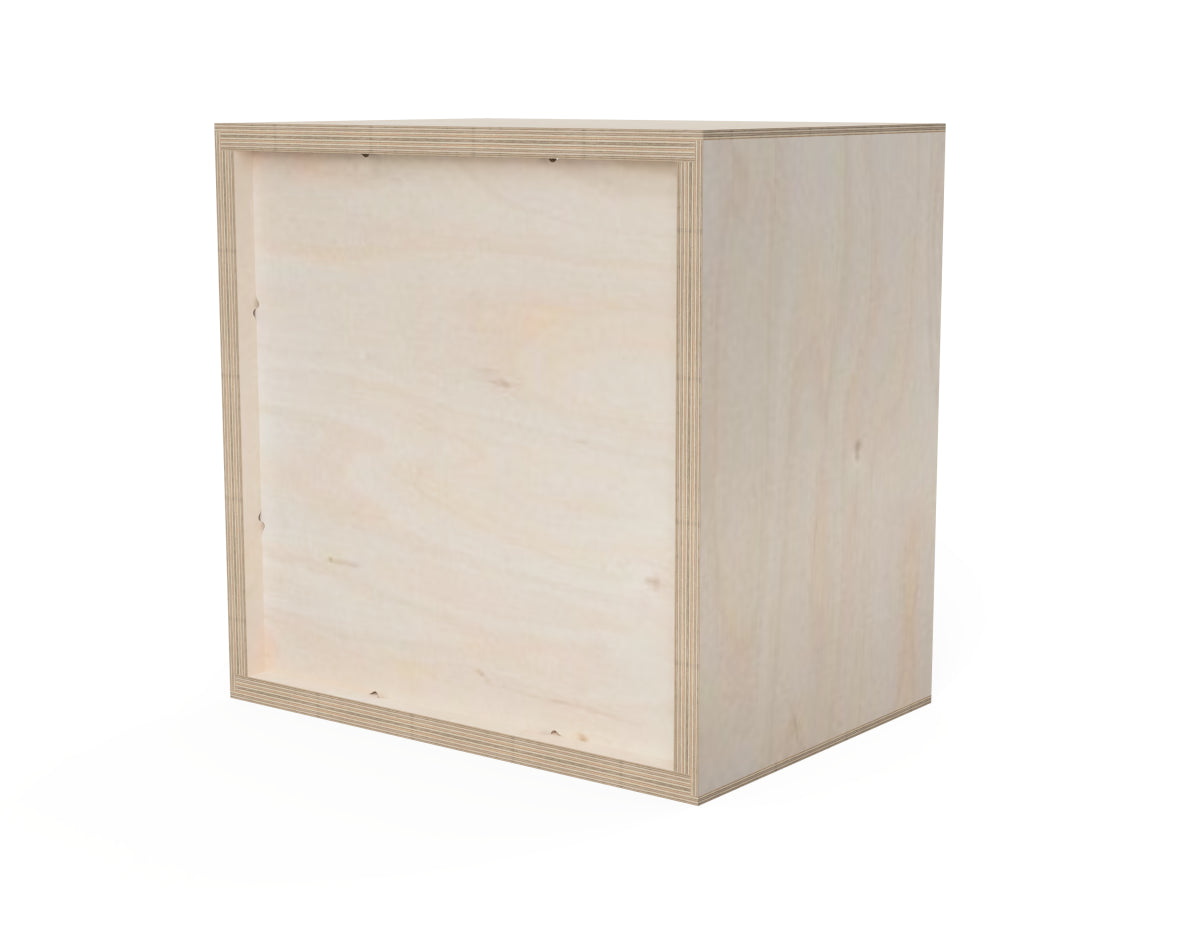 Rendered view of single cube - wall shelf layout from DXF file