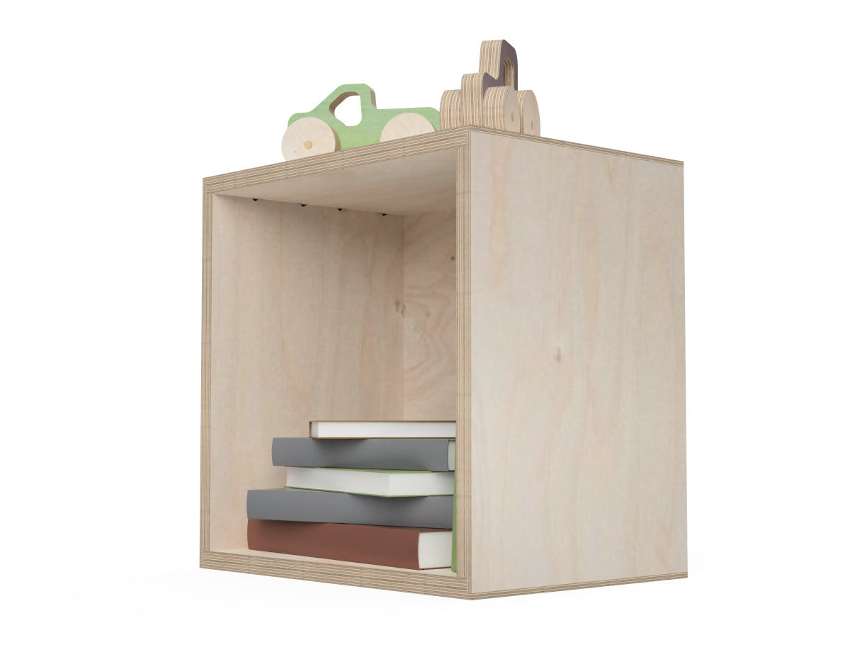 Single Cube - Wall Shelf CNC-ready design showing joints and assembly features