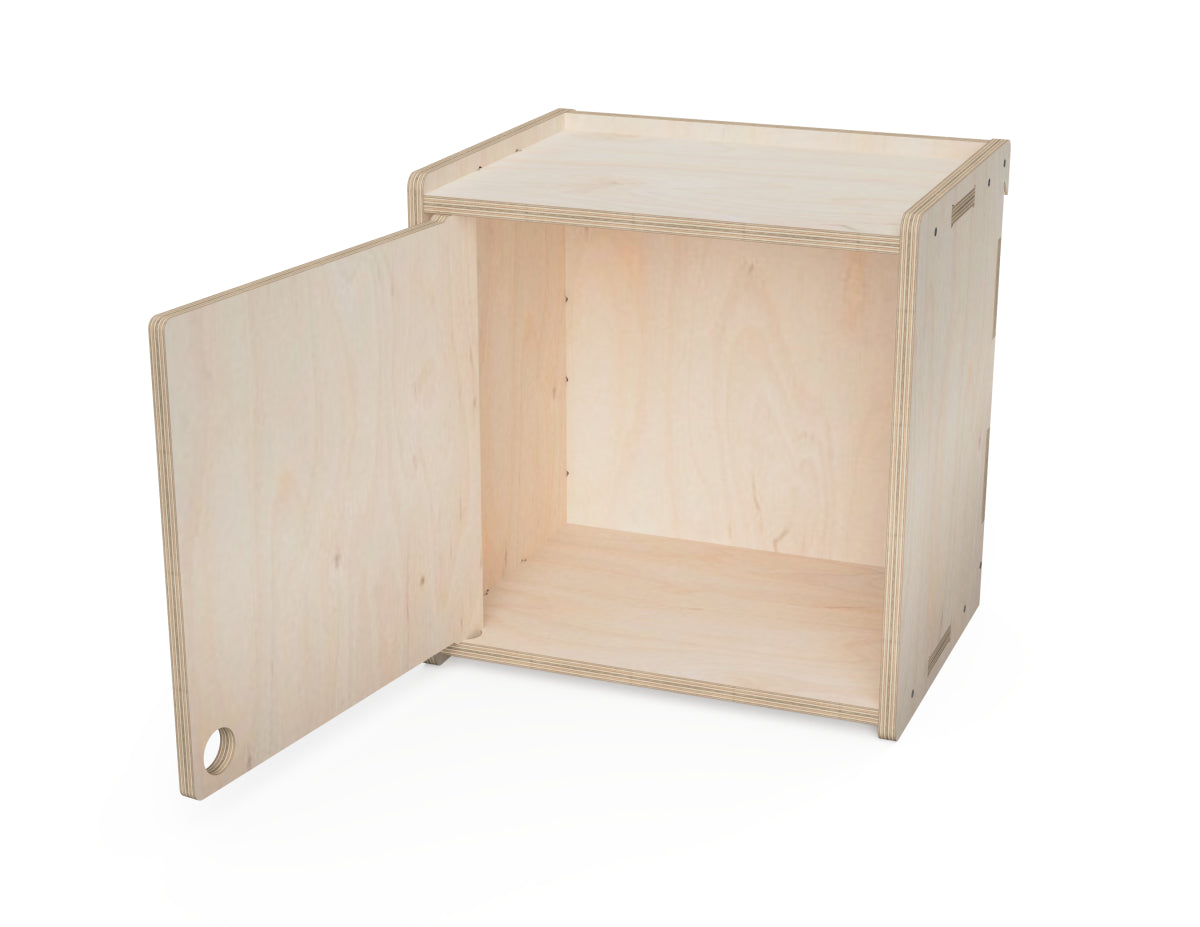 Single Door Cabinet - French Cleat Attachment - CNC-ready design showing joints and assembly features