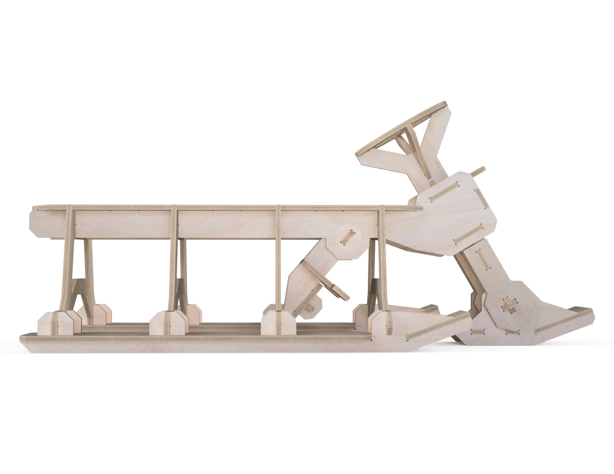 Sled DXF file DXF file rendered from angled view for CNC cutting