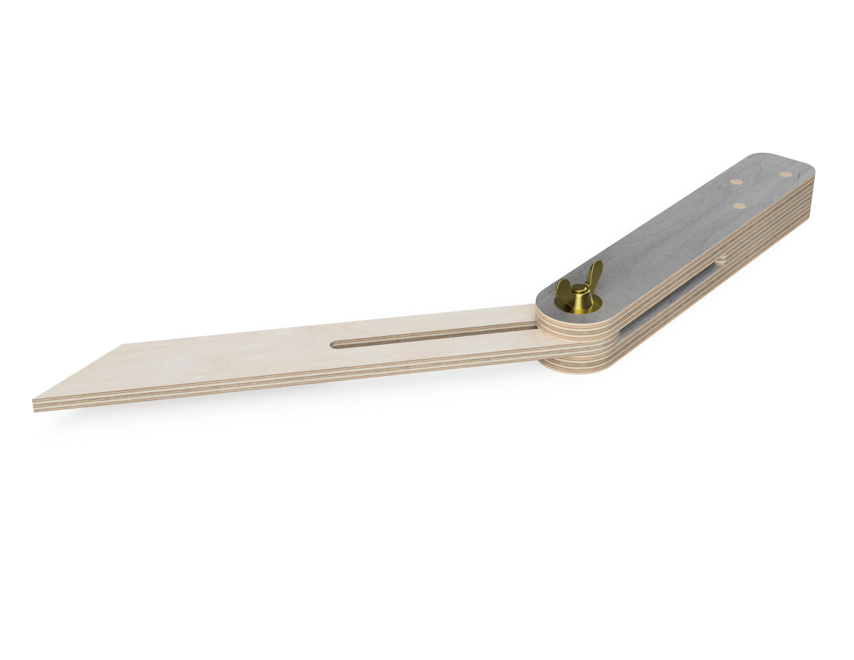 Rendered view of sliding t-bevel layout from Free DXF file