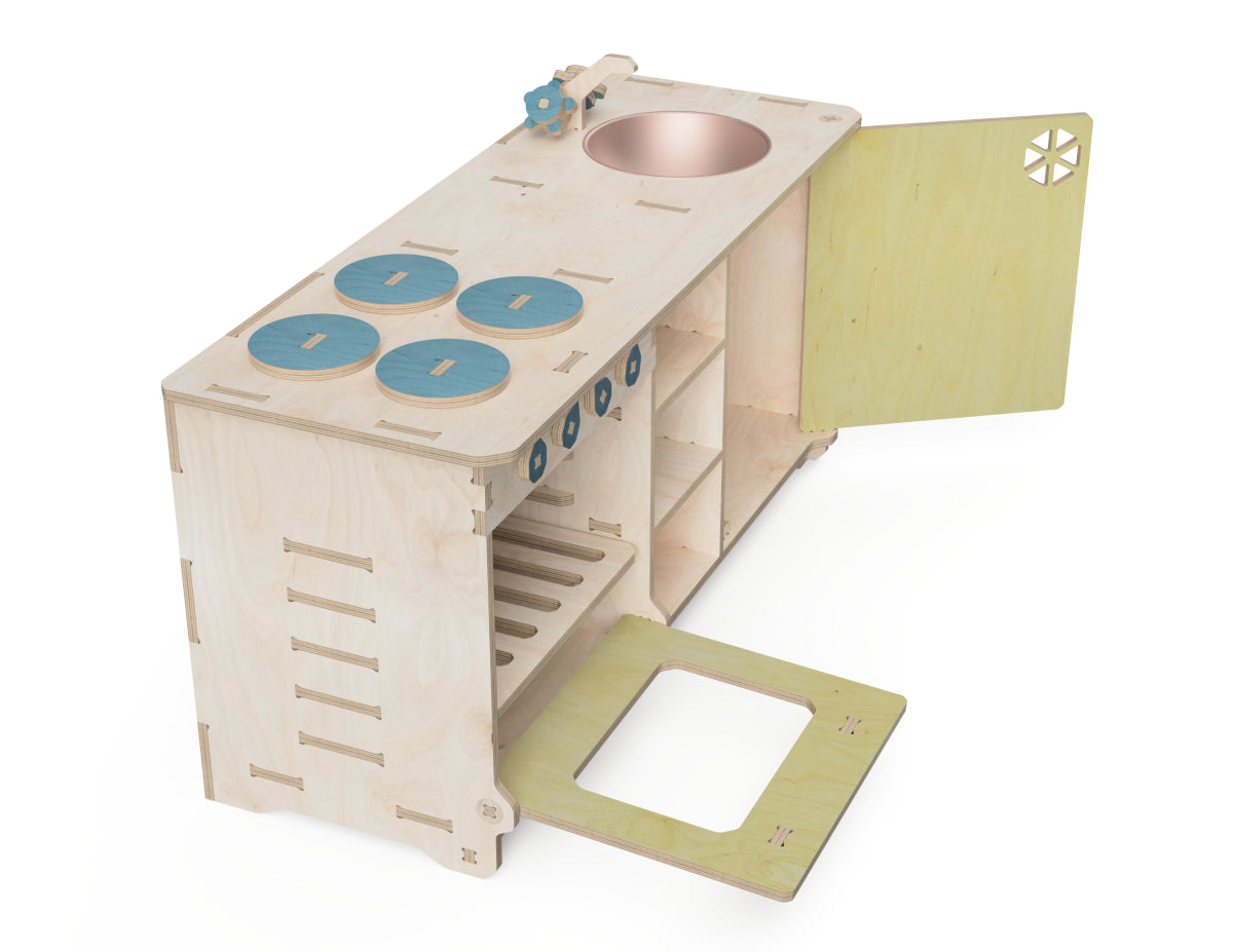 Small Kids Kitchen Set CNC-ready design showing joints and assembly features