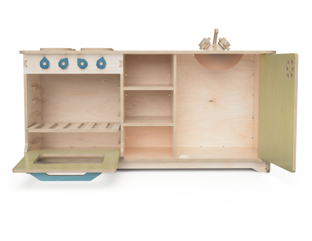 Detailed DXF drawing of small kids kitchen set for CNC router