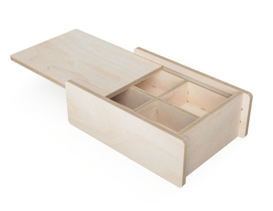 Small Lid Box - Compartments CNC DXF file design overview