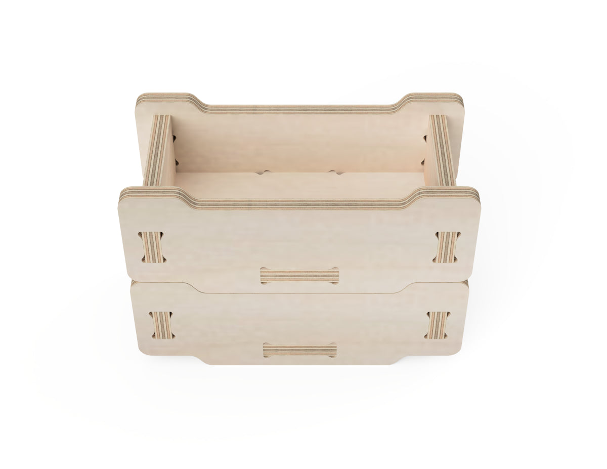 Small stackable Storage boxes made on a CNC router - free DXF Files available
