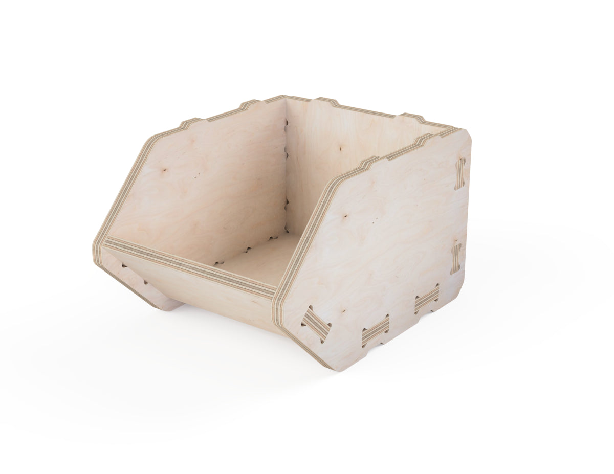 Small storage box Free DXF file DXF file rendered from angled view for CNC cutting