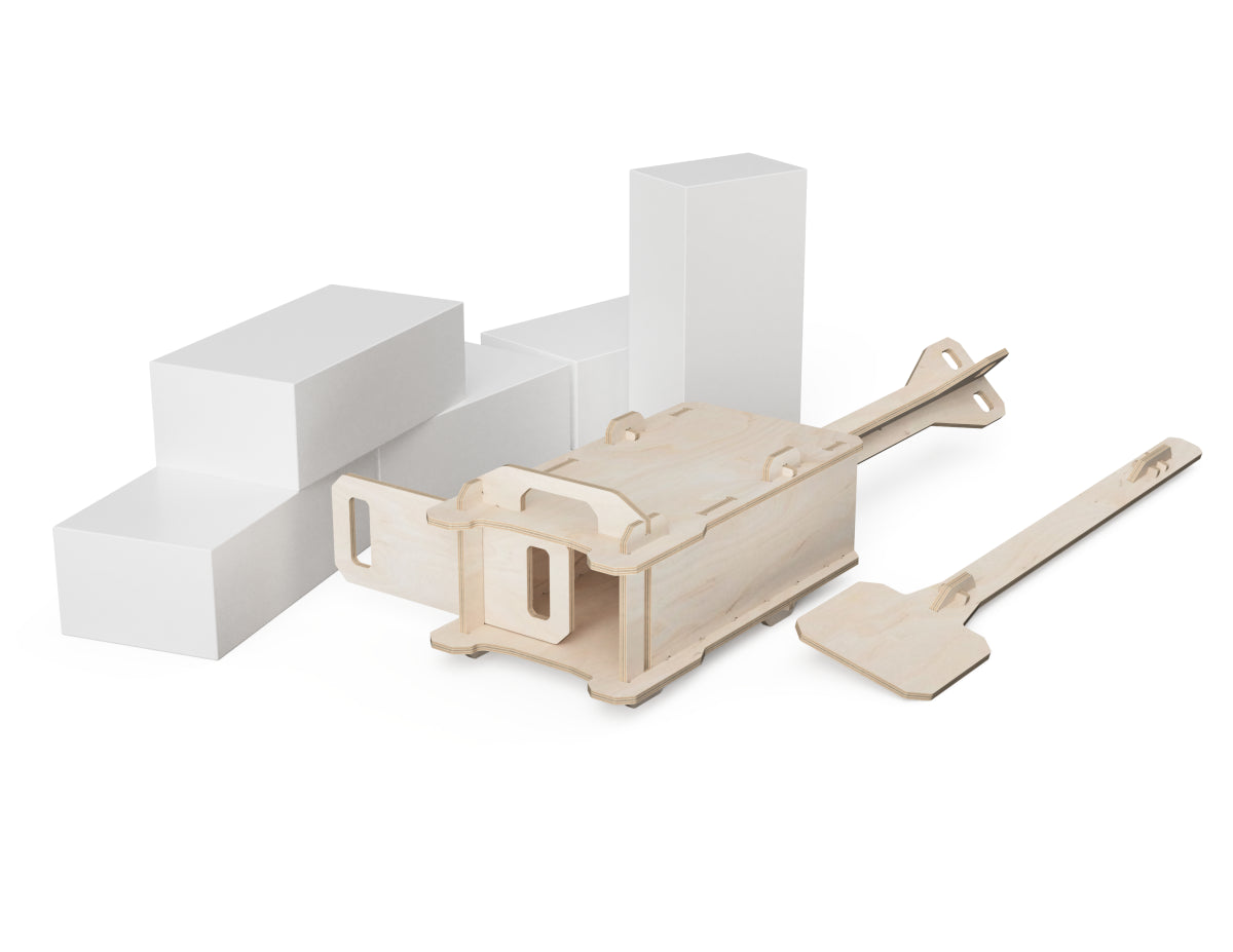 Rendered view of snow block press dxf file layout from DXF file