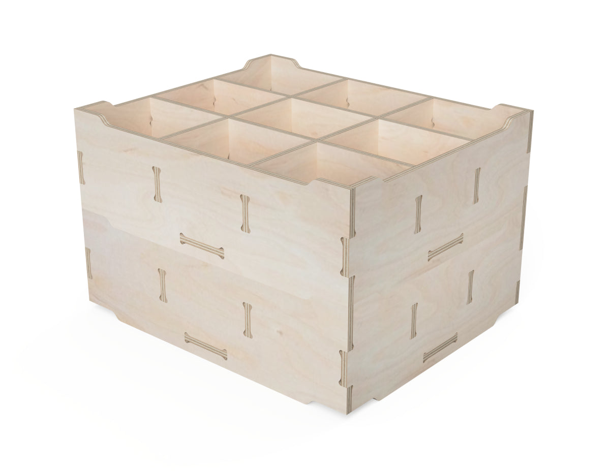 Detailed DXF drawing of sortable storage box free dxf file for CNC router