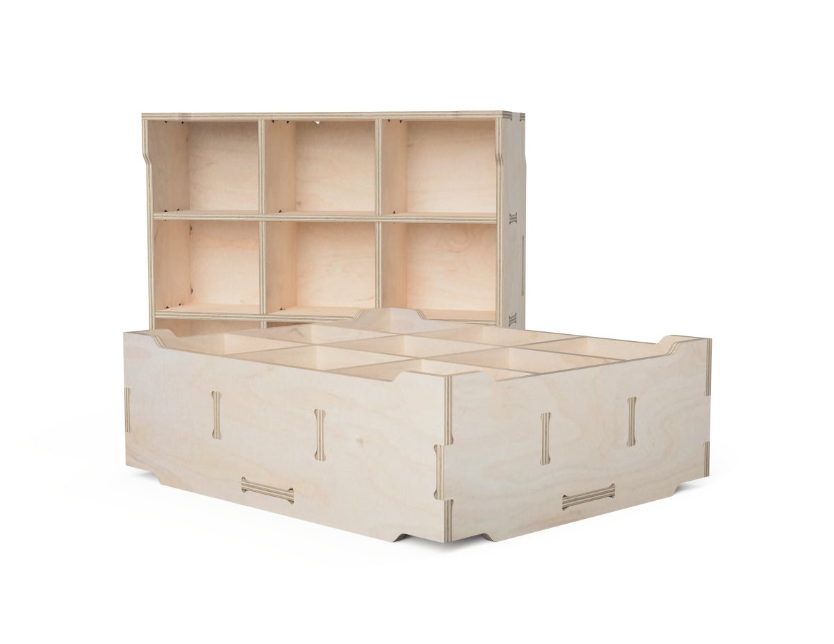 Sortable Storage Box Free DXF file CNC-ready design showing joints and assembly features