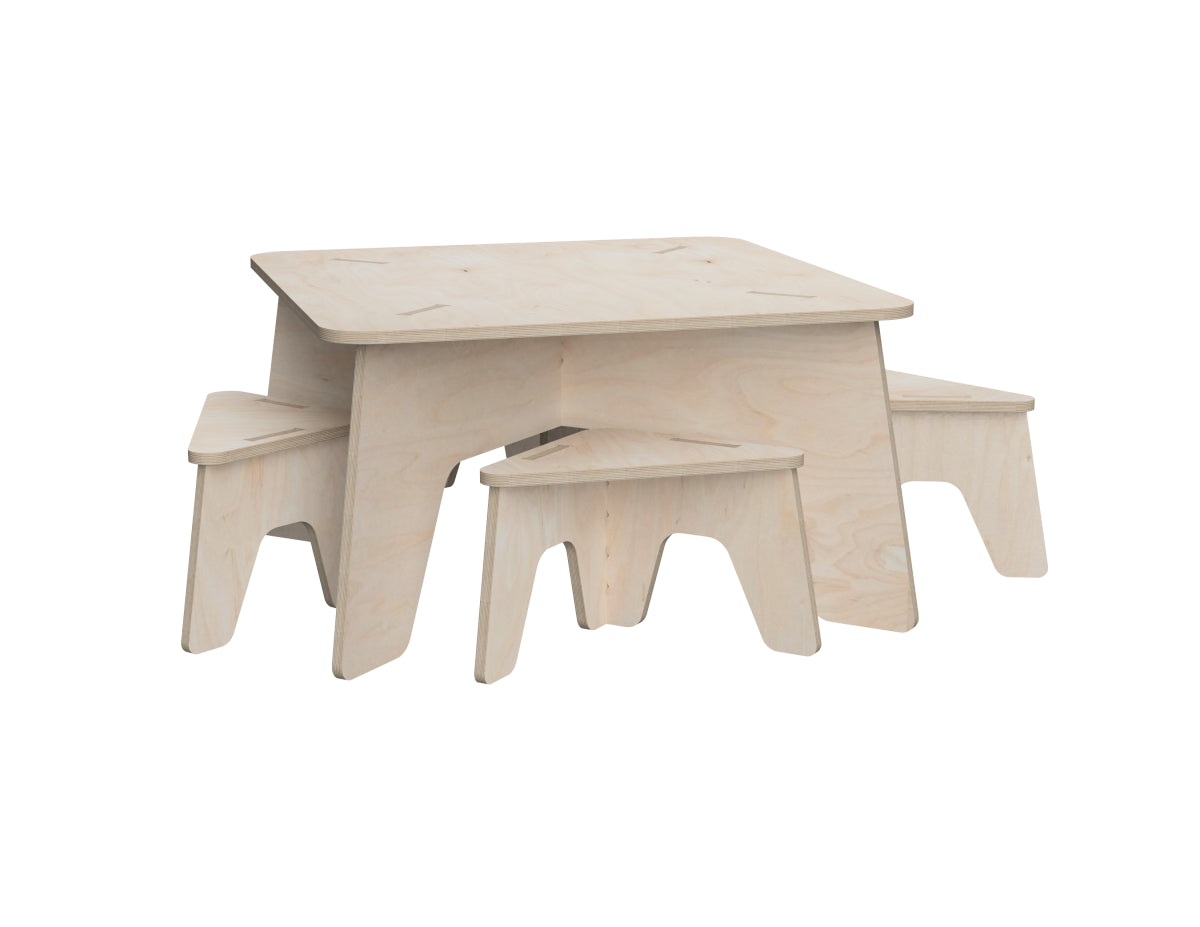 Detailed DXF drawing of square kids desk dxf file for CNC router