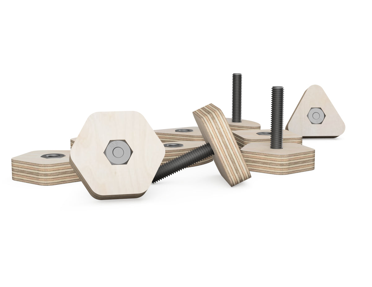 Rendered view of star knobs - shapes - layout from DXF file