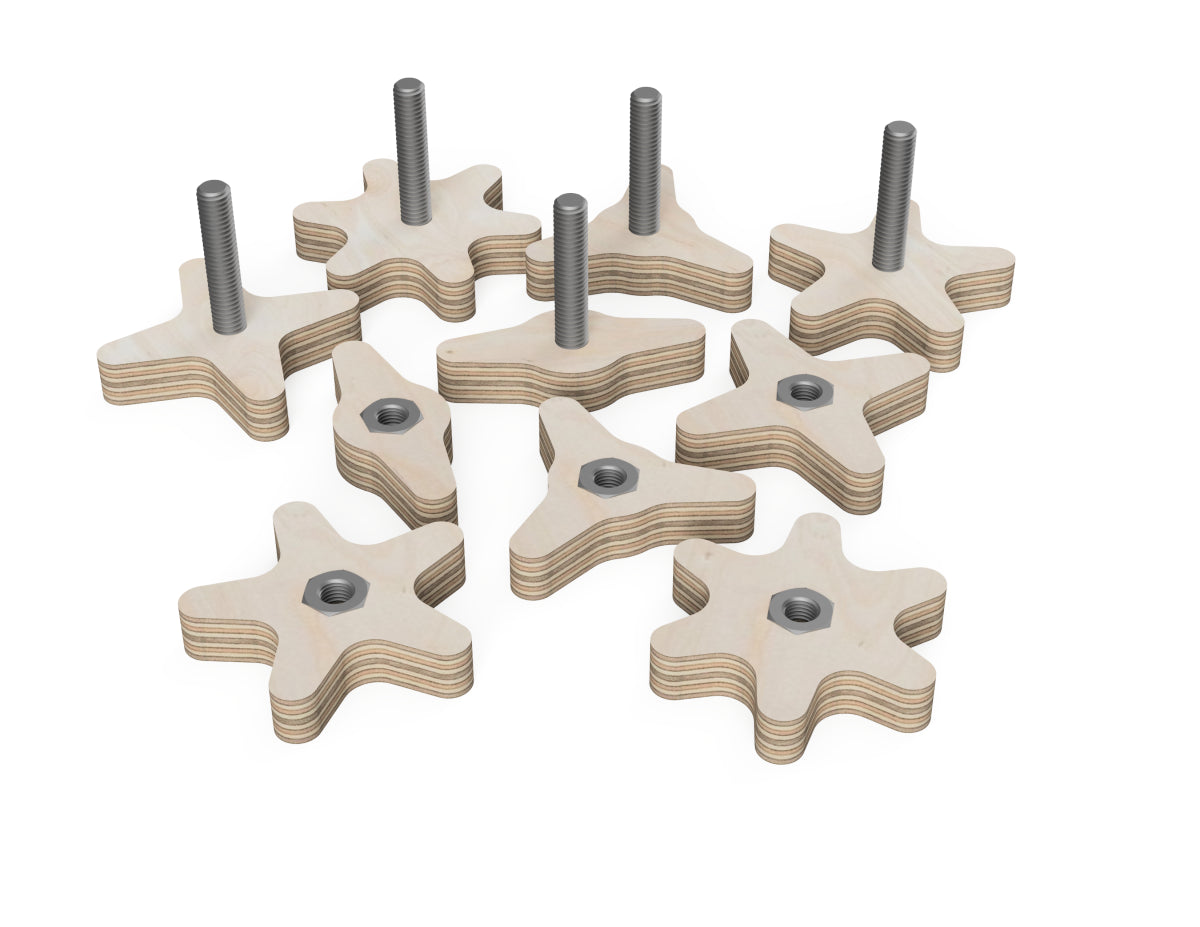 Star Knobs - Stars - CNC DXF file design overview