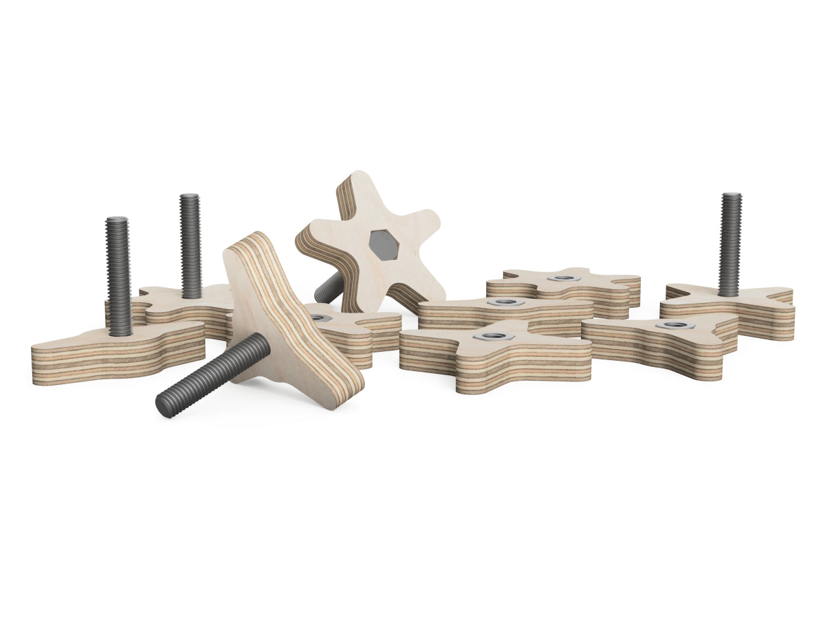 Star Knobs - Stars - CNC DXF file design overview