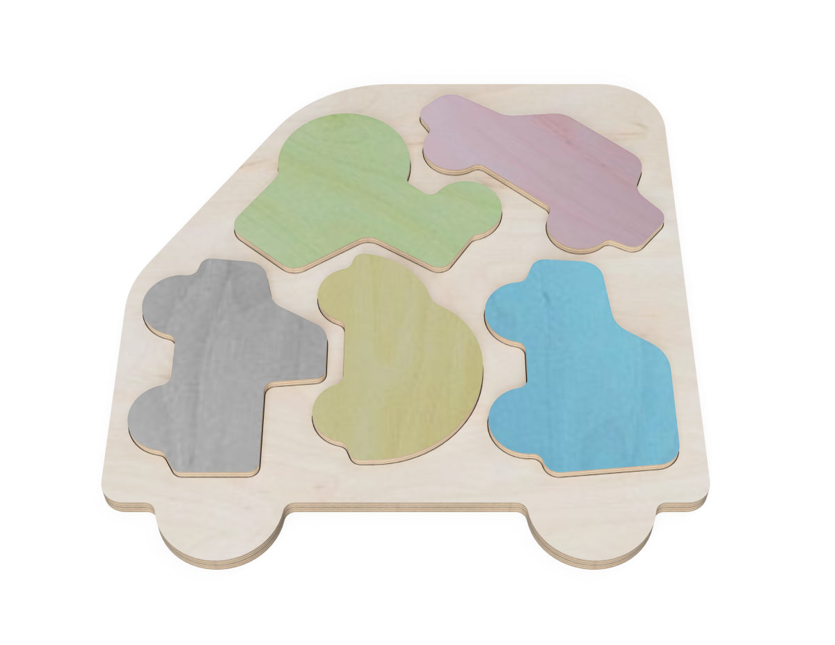 Detailed DXF drawing of stepping stones "cars" for CNC router