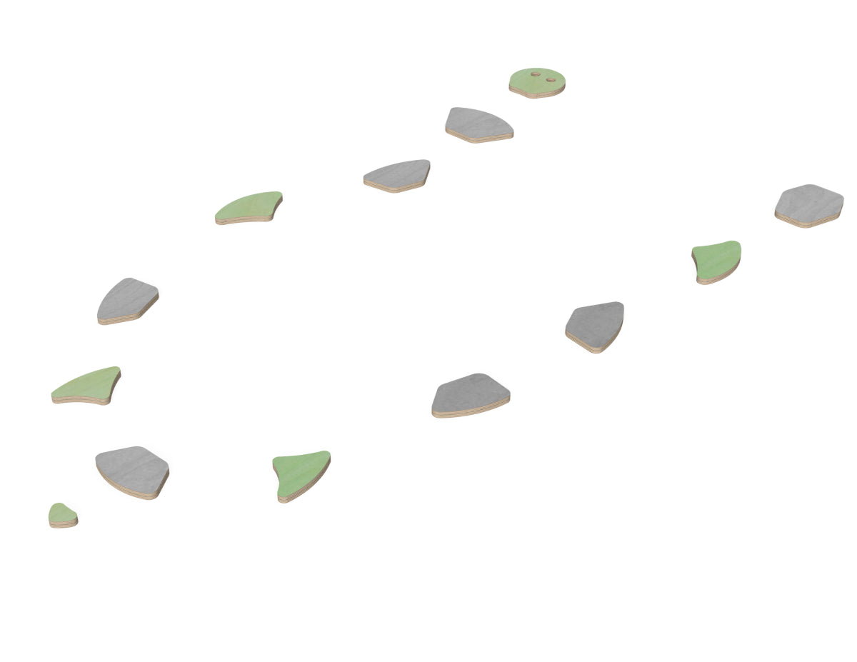 Rendered view of stepping stones "turtle" layout from DXF file