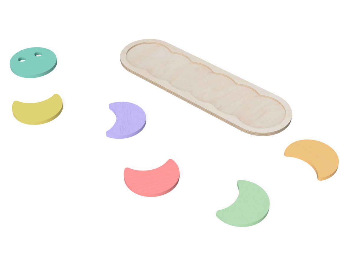 Stepping Stones "Worm" DXF file rendered from angled view for CNC cutting