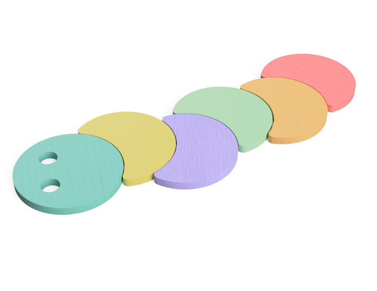 Detailed DXF drawing of stepping stones "worm" for CNC router