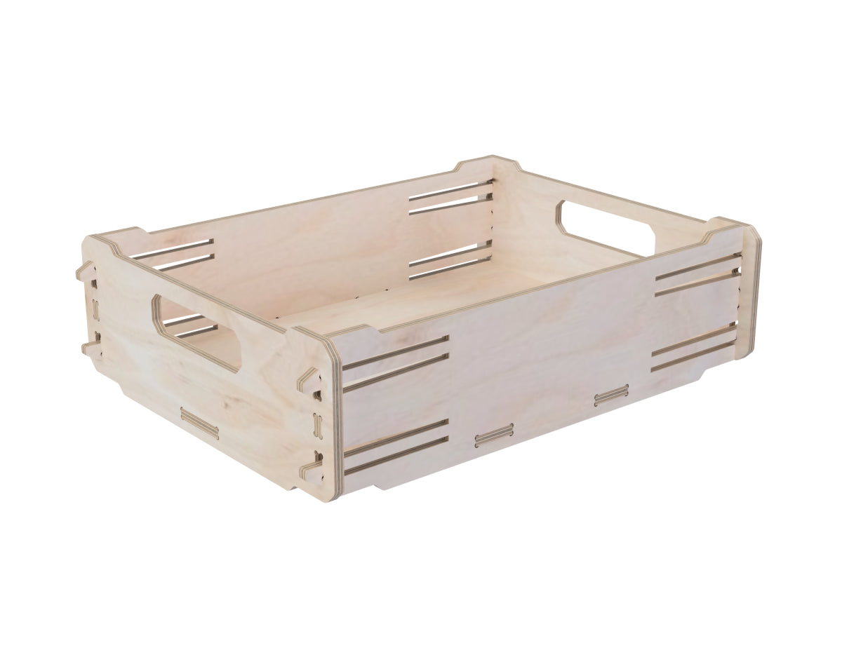 Storage box DXF file DXF file rendered from angled view for CNC cutting