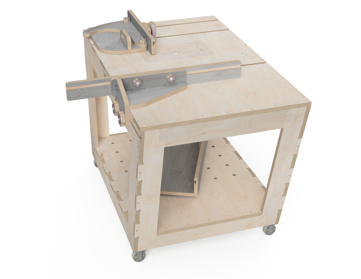 Table Saw DXF files CNC-ready design showing joints and assembly features
