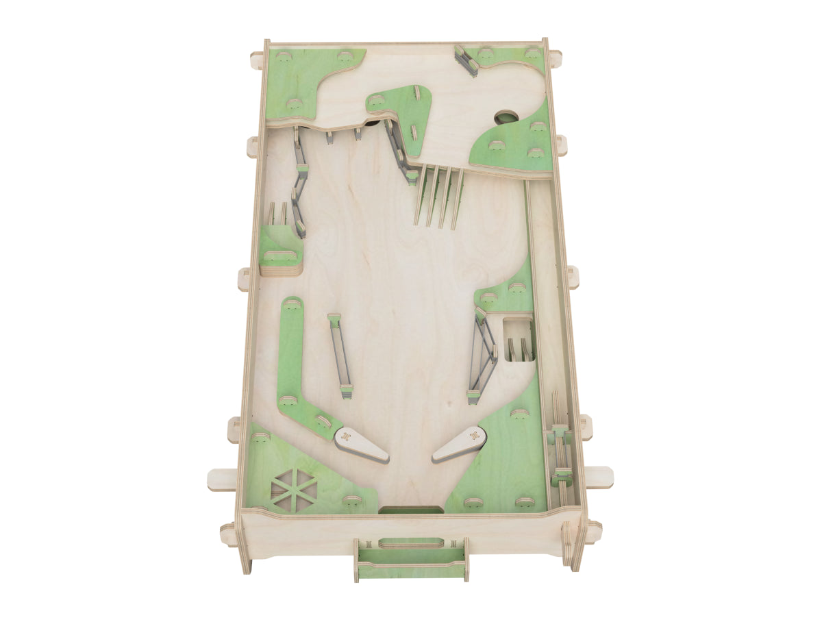 Table-Top Pinball DXF file rendered from angled view for CNC cutting