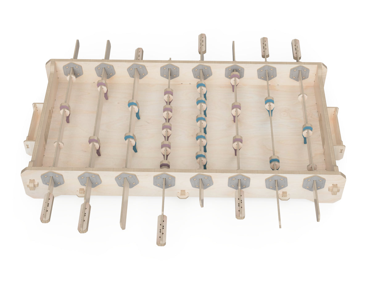 Tabletop Foosball DXF file DXF file rendered from angled view for CNC cutting