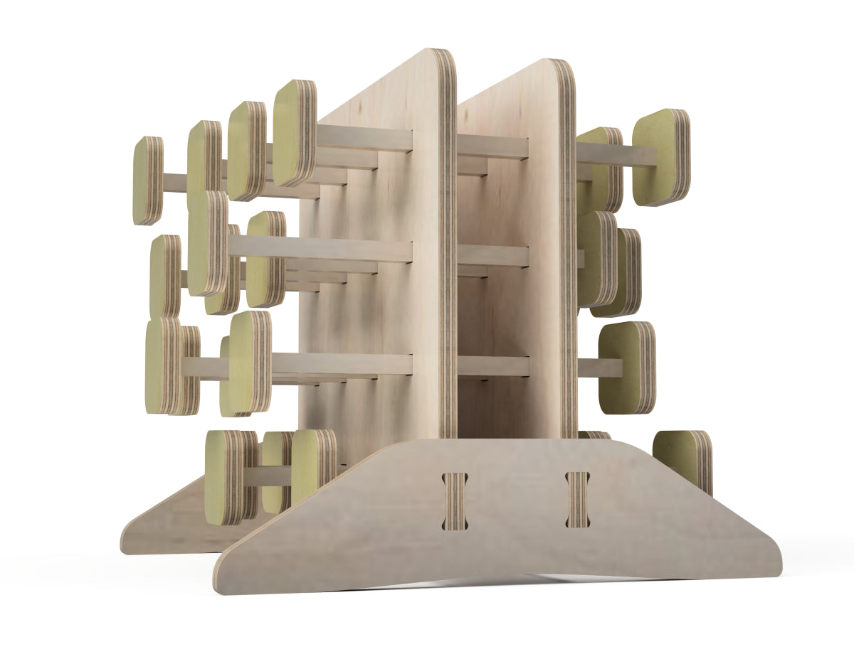 TableTop Pin Art Wall Free DXF file rendered from angled view for CNC cutting
