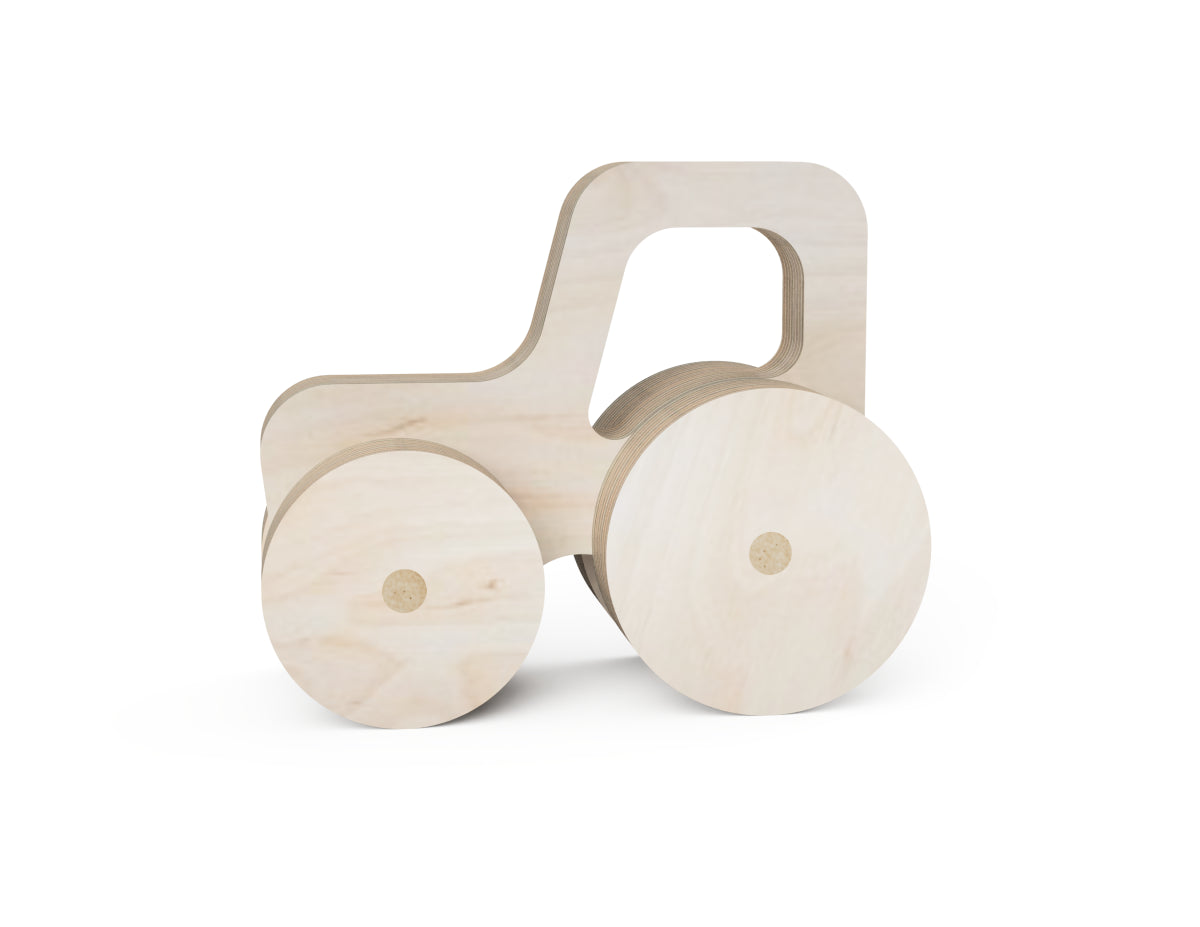 Toy Car Tractor Free DXF file DXF file rendered from angled view for CNC cutting