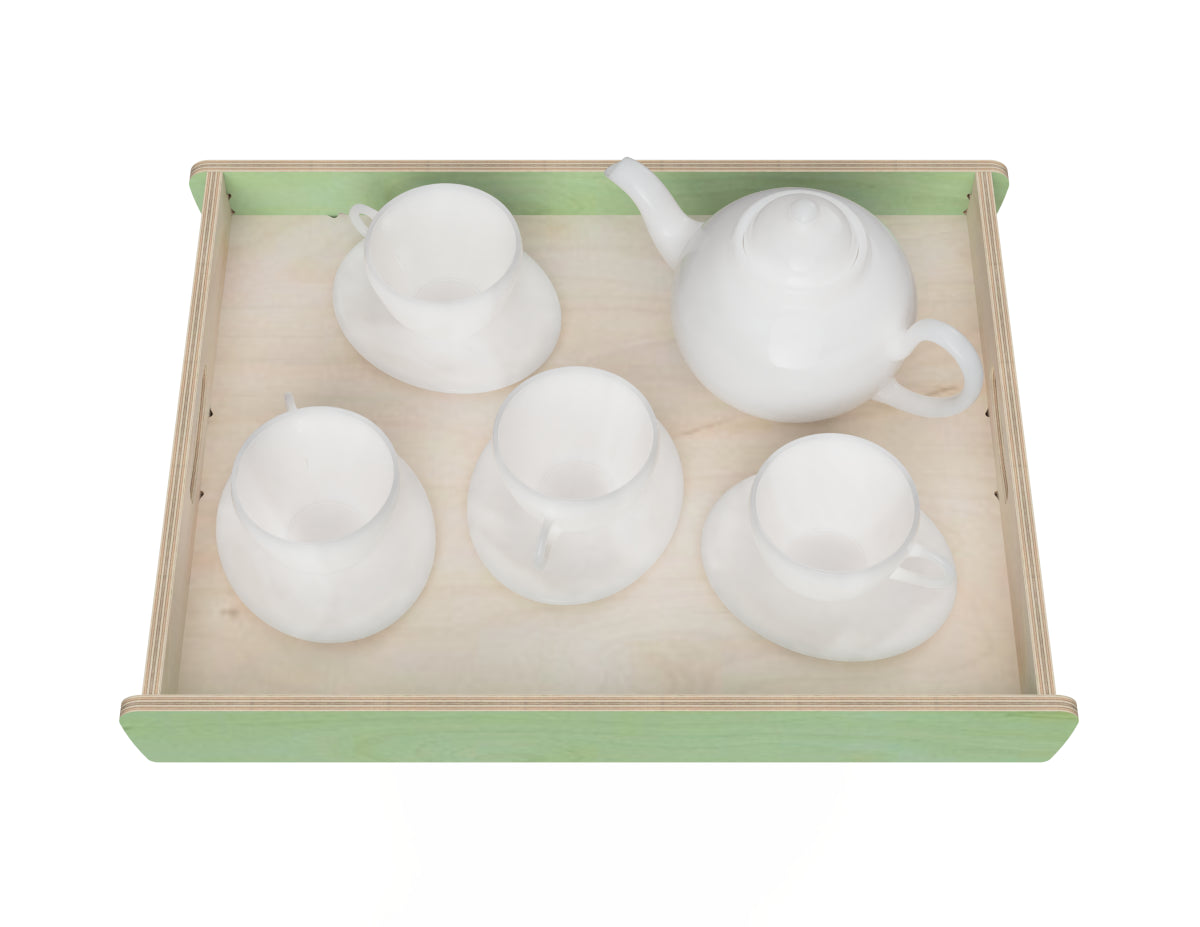 Traditional Serving Tray DXF file rendered from angled view for CNC cutting