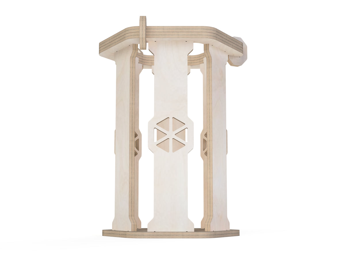 Trash can DXF file DXF file rendered from angled view for CNC cutting