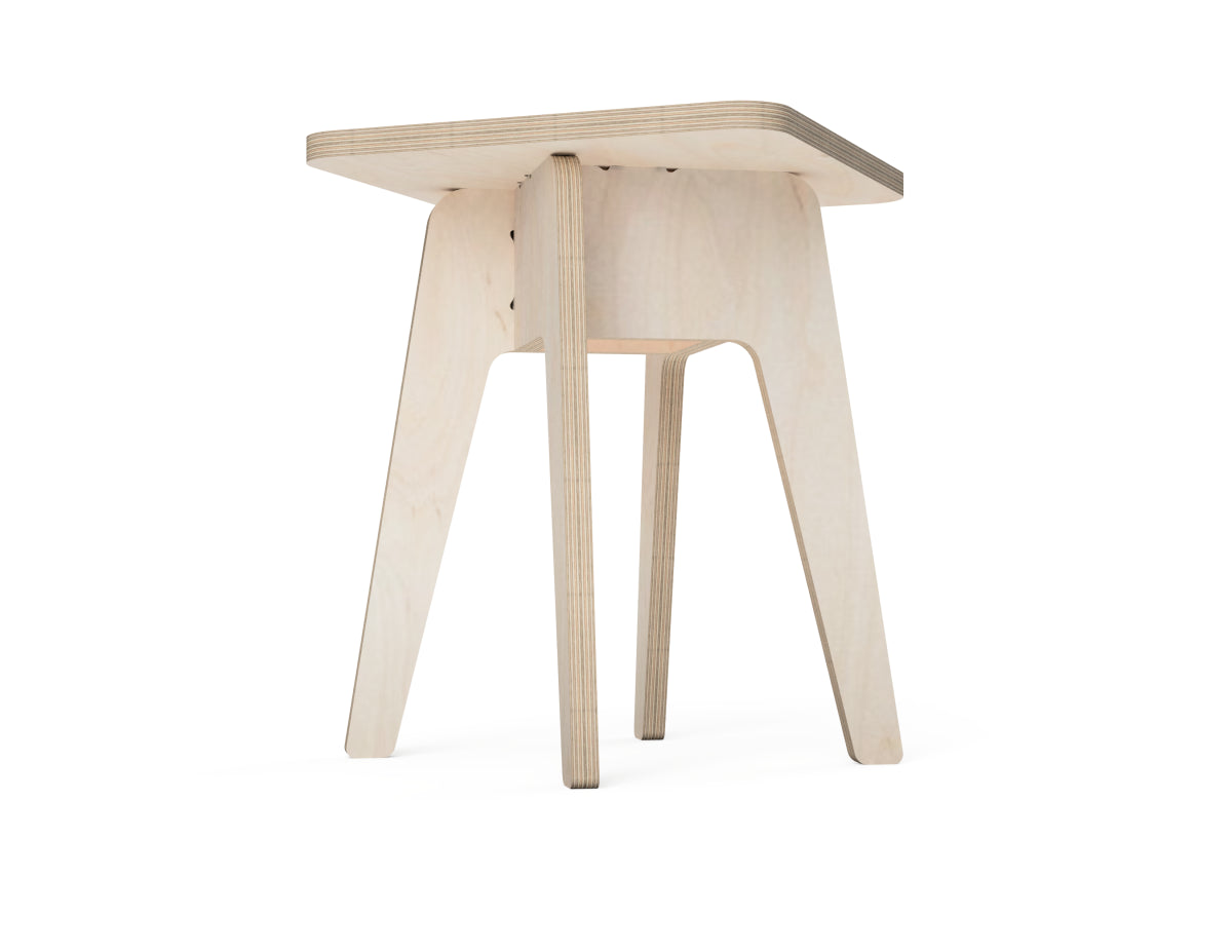 Twisted Stool - CNC-ready design showing joints and assembly features