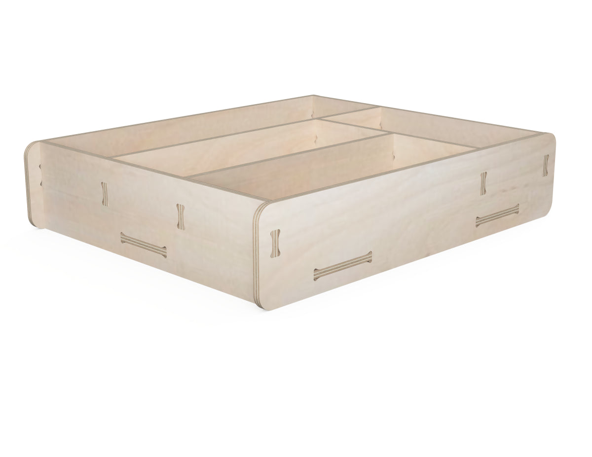 Detailed DXF drawing of utensil tray for CNC router