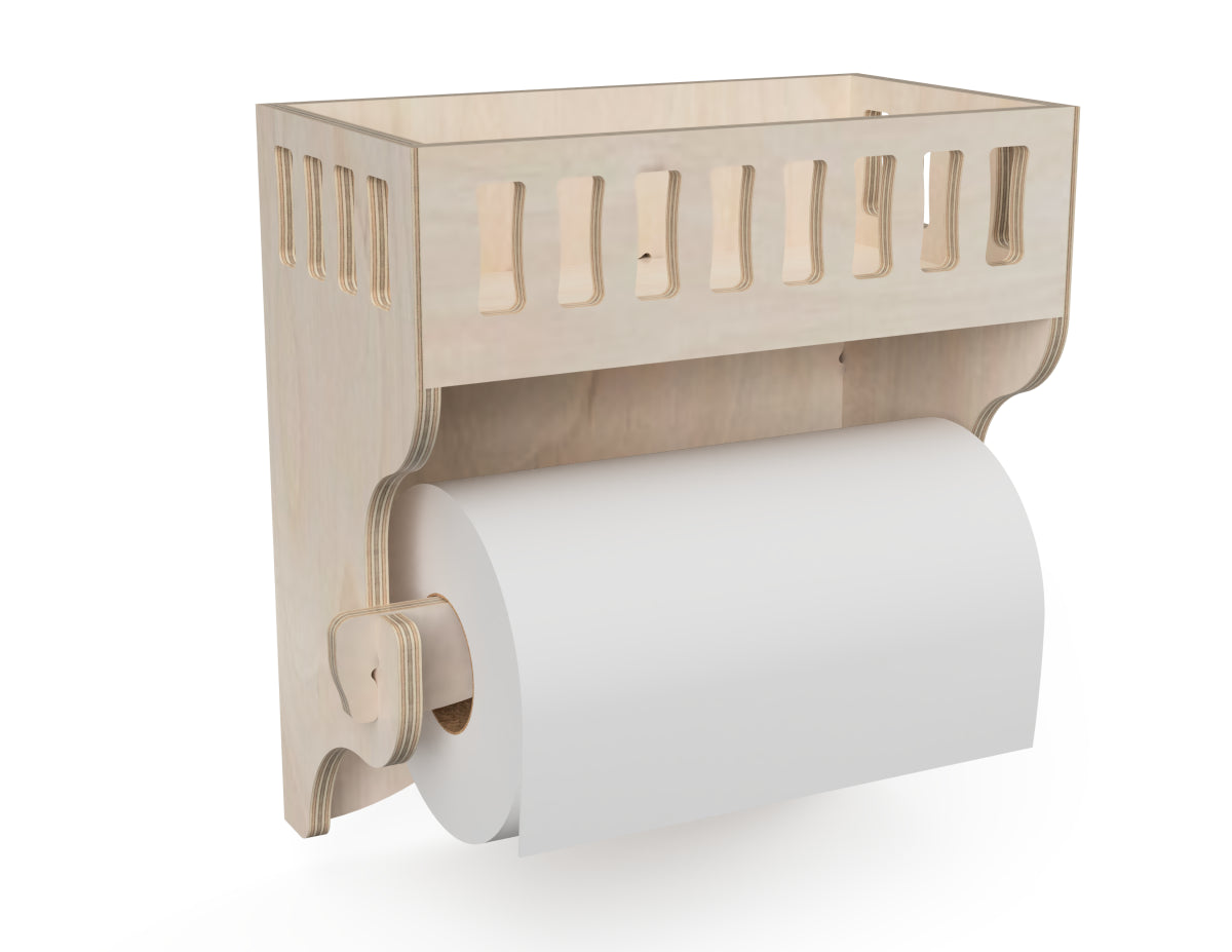 Wall Paper Towel Holder CNC DXF file design overview