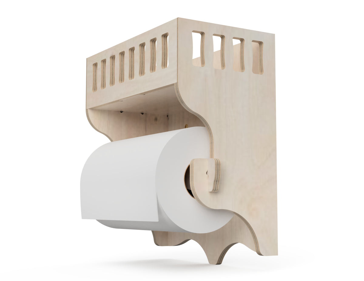 Detailed DXF drawing of wall paper towel holder for CNC router