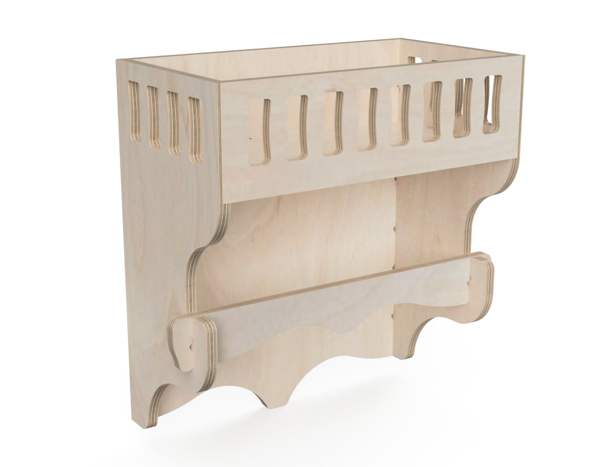 Wall Paper Towel Holder CNC-ready design showing joints and assembly features