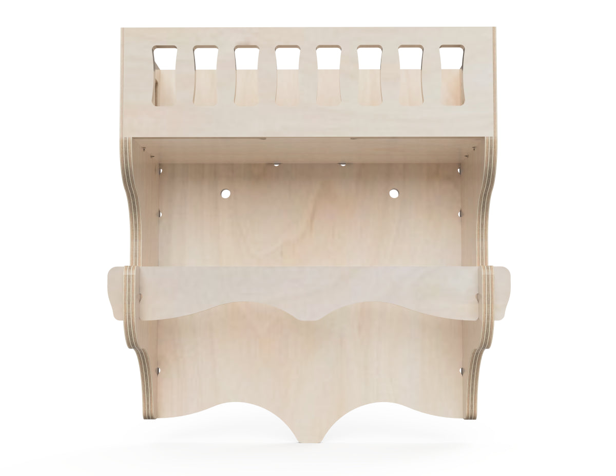 Rendered view of wall paper towel holder layout from DXF file