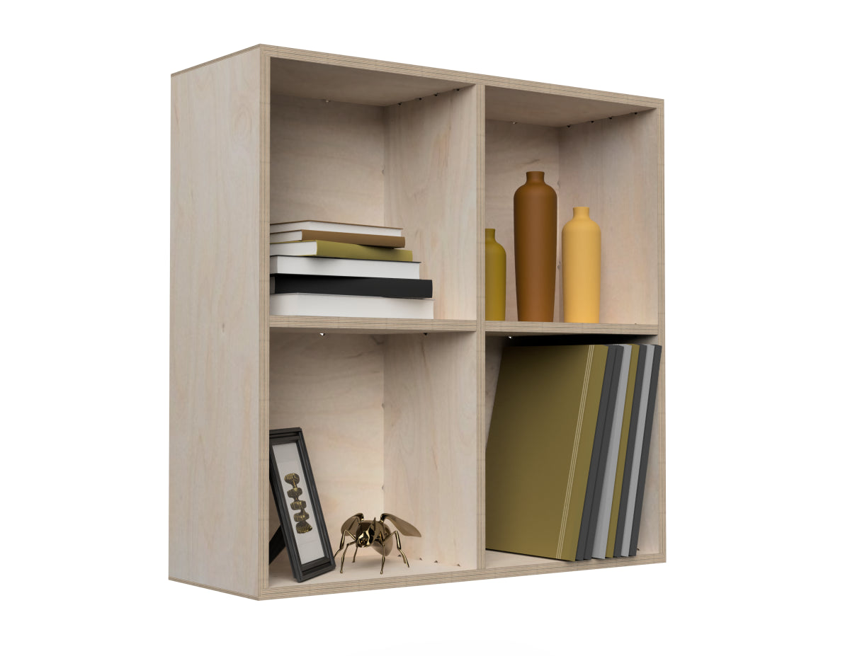 Wall Shelf - 2 x 2 Cubes CNC DXF file design overview