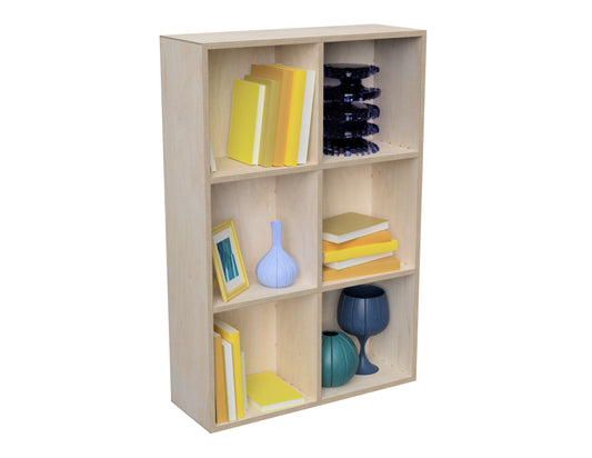 Wall Shelf - 3 x 2 Cubes CNC DXF file design overview