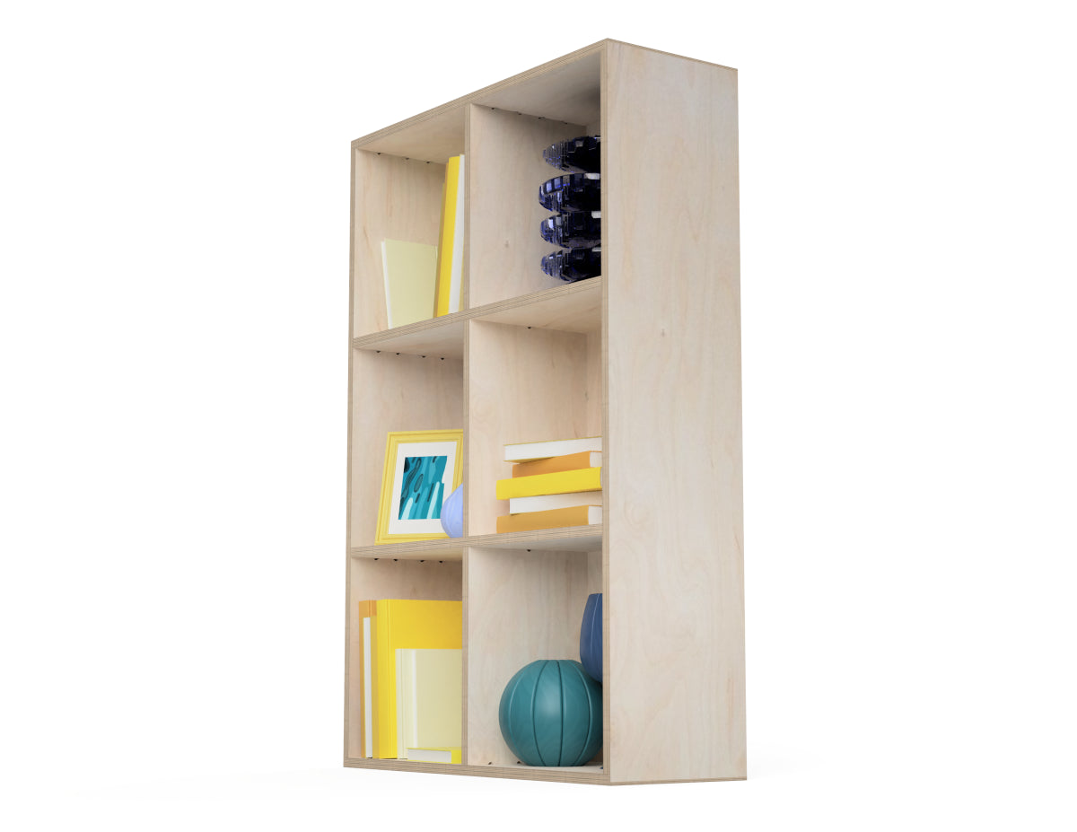 Wall Shelf - 3 x 2 Cubes DXF file rendered from angled view for CNC cutting