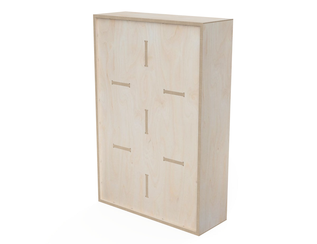 Rendered view of wall shelf - 3 x 2 cubes layout from DXF file