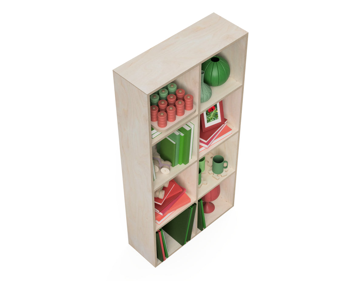 Wall Shelf - 4 x 2 Cubes CNC-ready design showing joints and assembly features