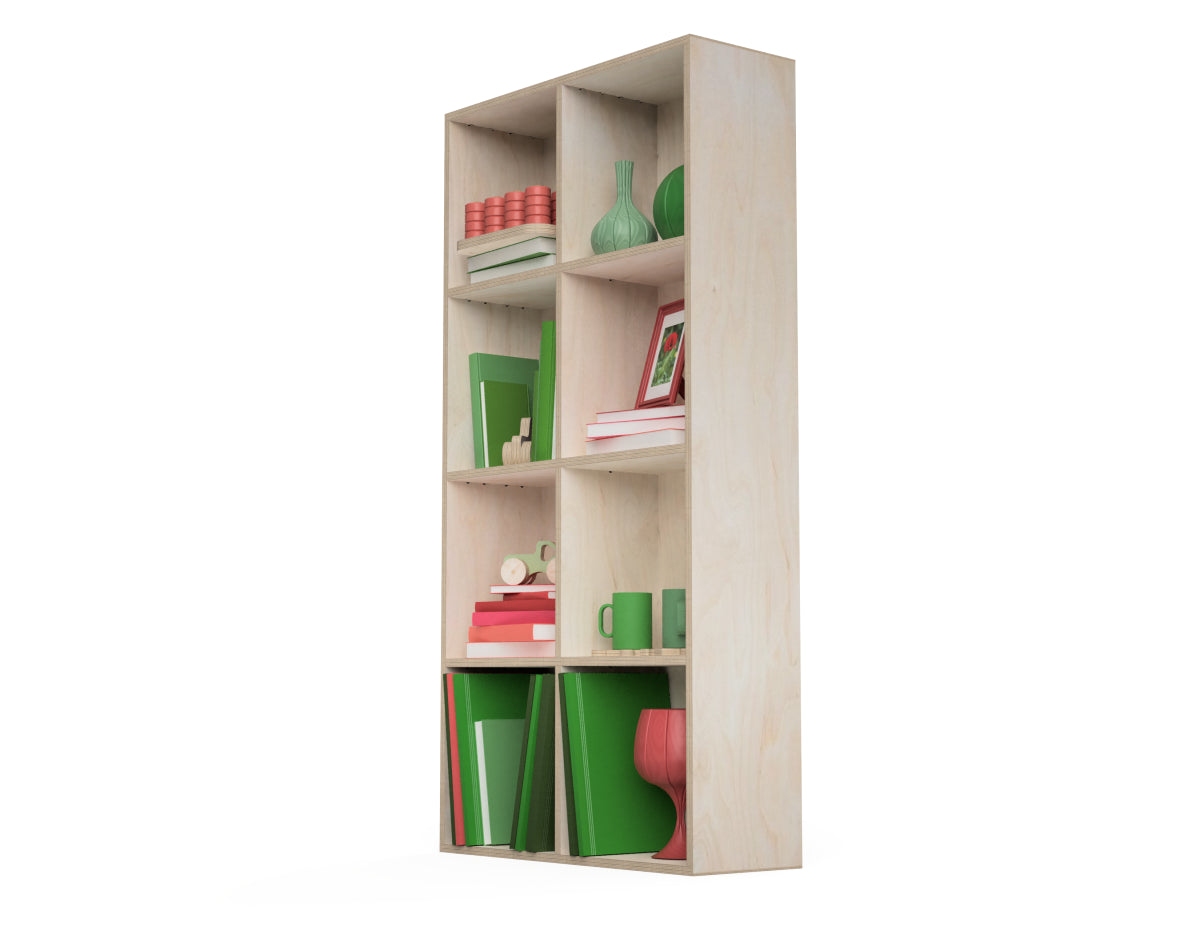 Detailed DXF drawing of wall shelf - 4 x 2 cubes for CNC router