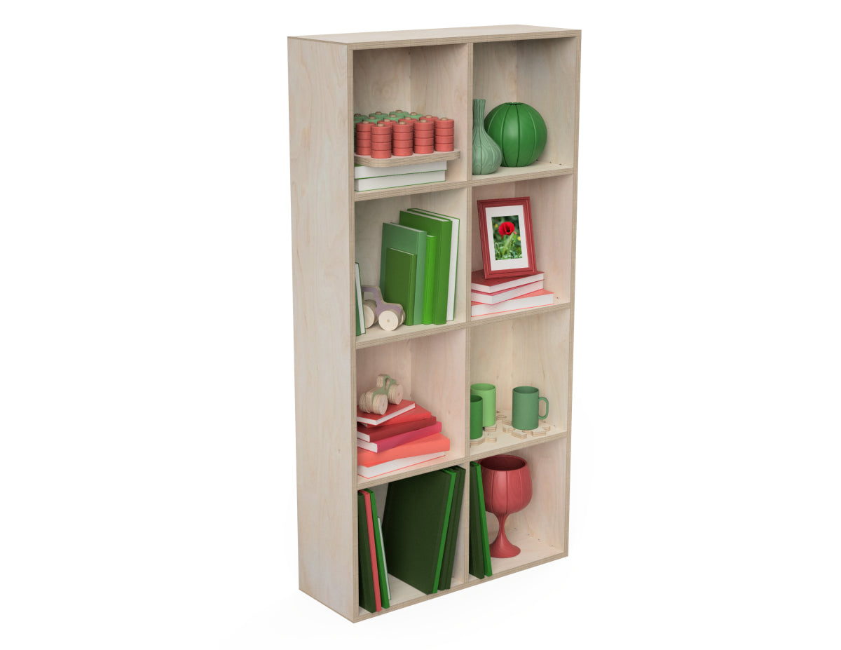 Wall Shelf - 4 x 2 Cubes CNC DXF file design overview