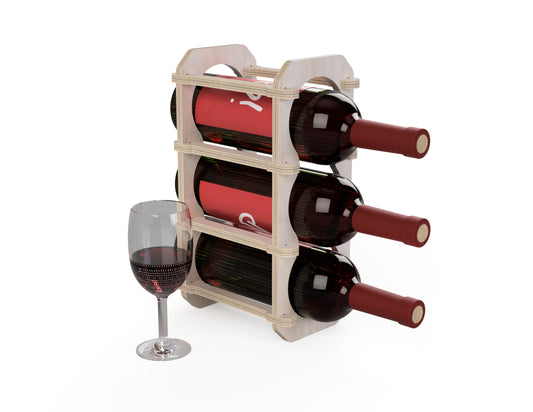 Wine bottle stand Free DXF file CNC DXF file design overview