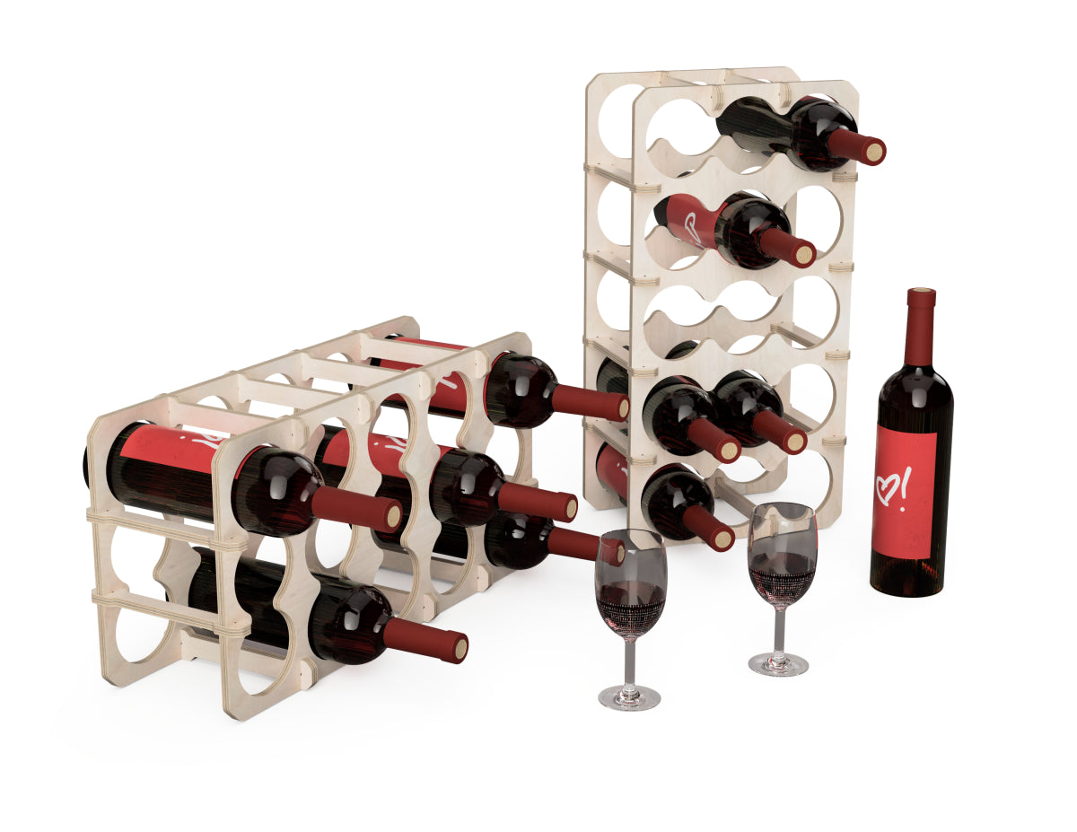 Wine bottle stand DXF file CNC DXF file design overview