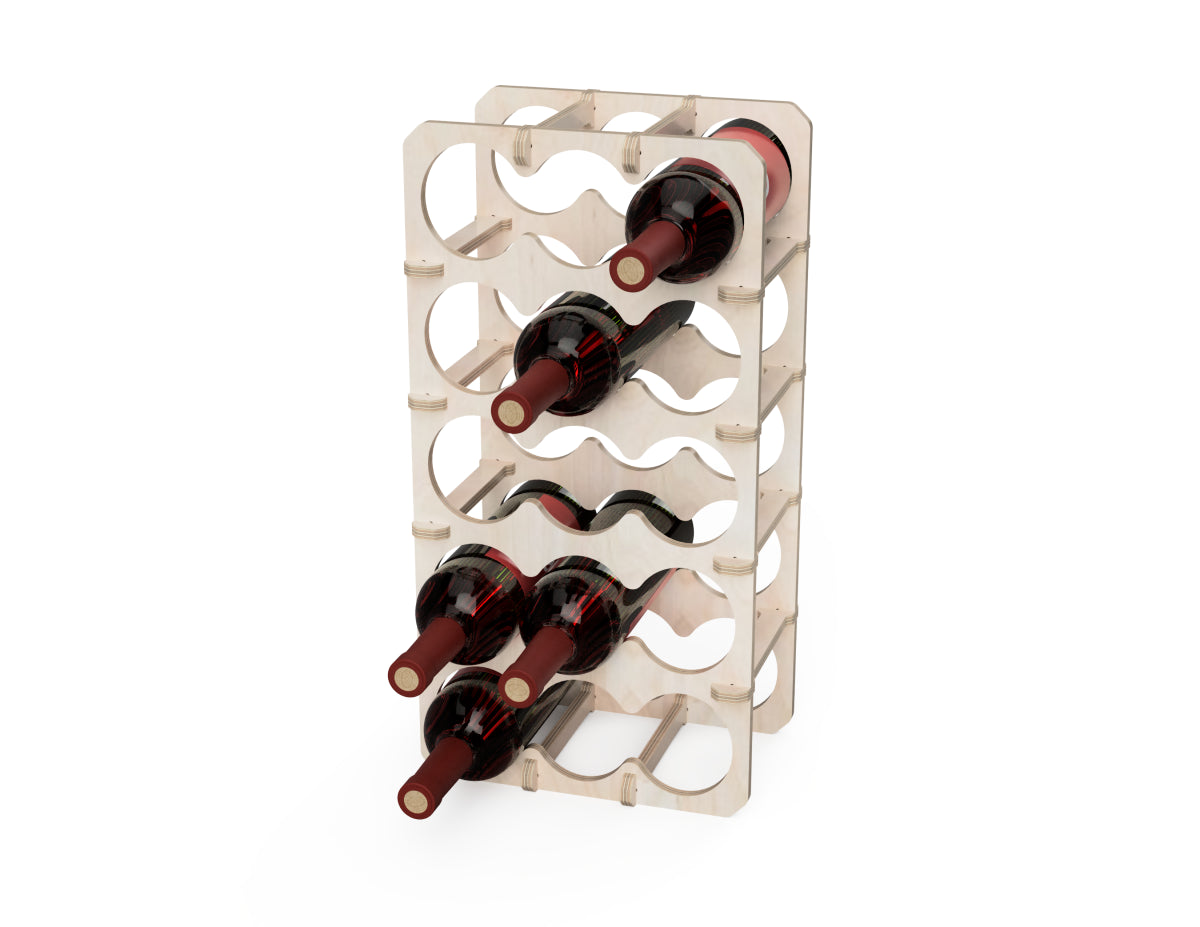 Wine bottle stand DXF file DXF file rendered from angled view for CNC cutting